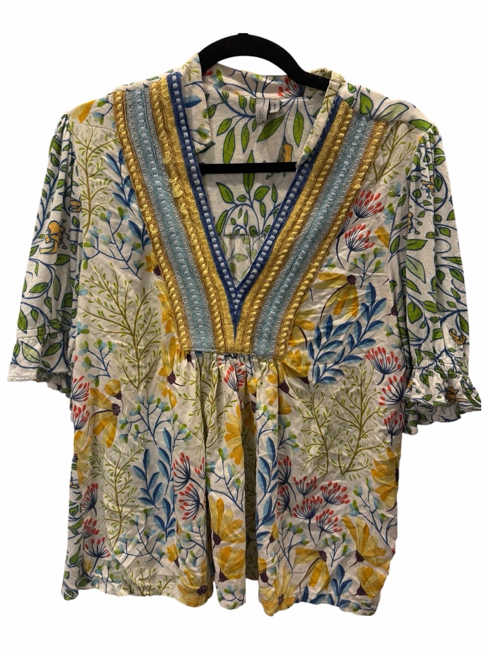Bl^nk London Anthropologie Floral Stephanie Top Size L